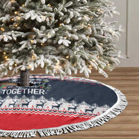 Sweater Weather Christmas Tree Skirt with Better Together Quote and Reindeer Snowflake - Wonder Print Shop