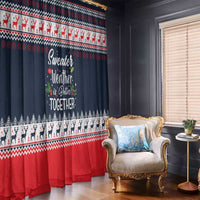 Sweater Weather Christmas Window Curtain with Better Together Quote and Reindeer Snowflake - Wonder Print Shop