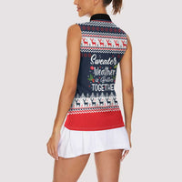 Sweater Weather Christmas Women Sleeveless Polo Shirt with Better Together Quote and Reindeer Snowflake - Wonder Print Shop