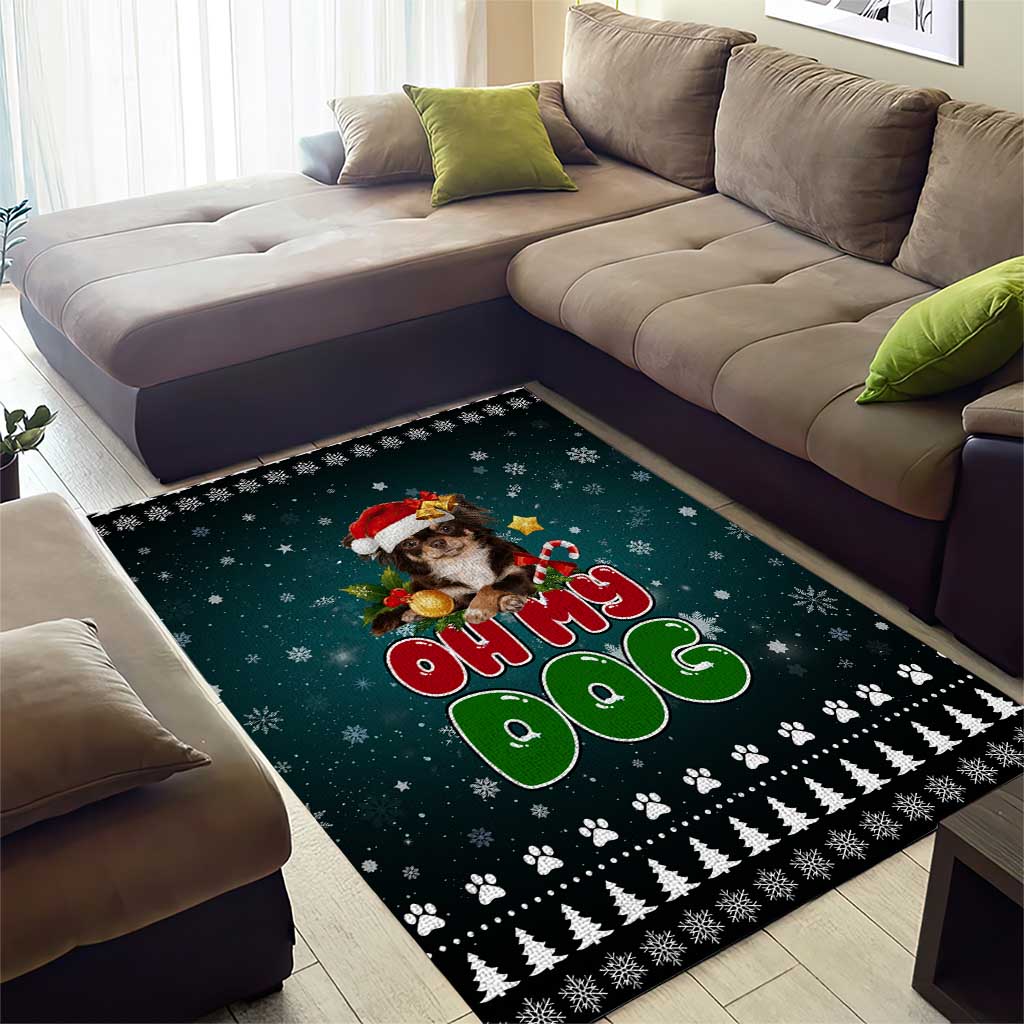 Chihuahua Oh My Dog Christmas Area Rug Xmas Holiday Patterns - Wonder Print Shop
