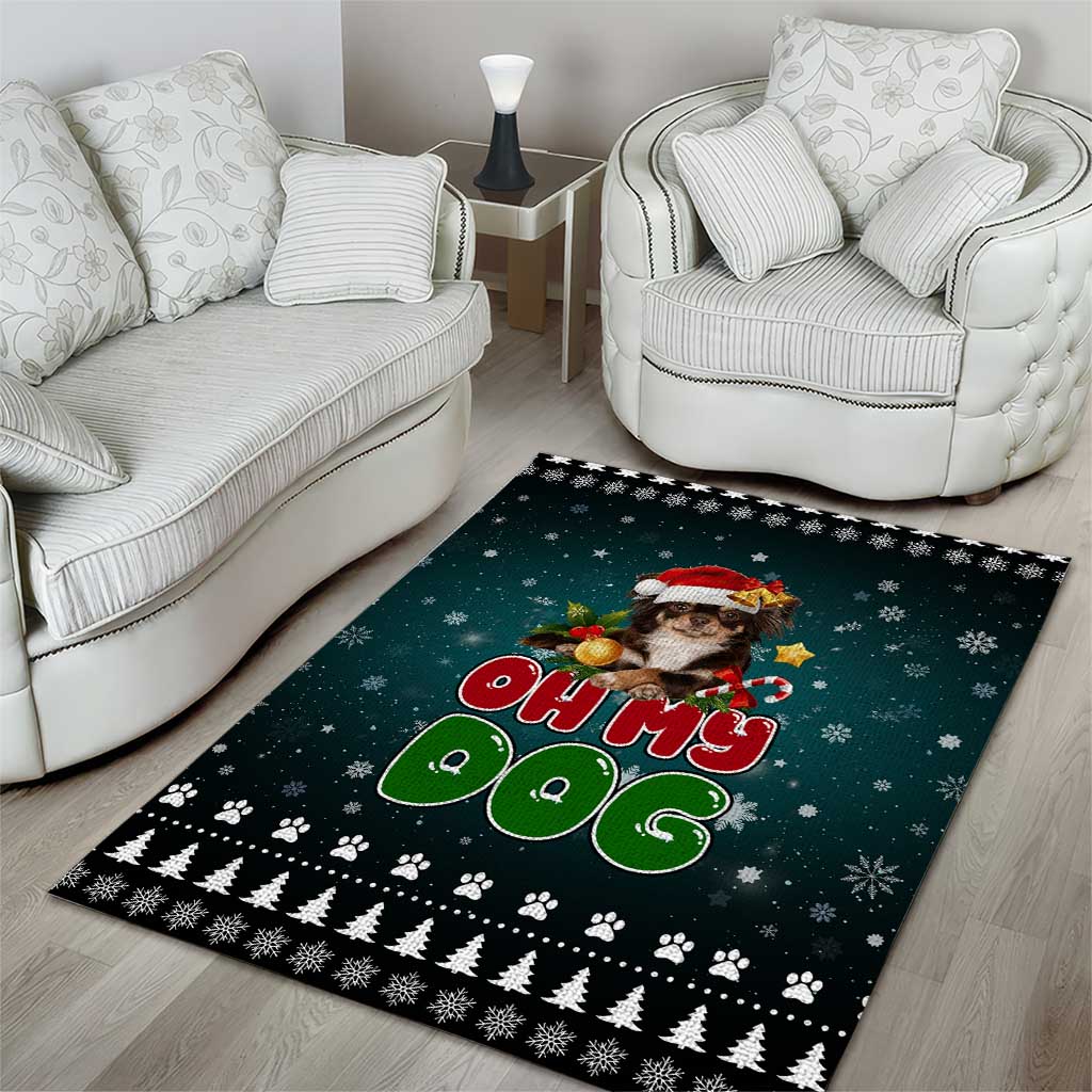 Chihuahua Oh My Dog Christmas Area Rug Xmas Holiday Patterns - Wonder Print Shop