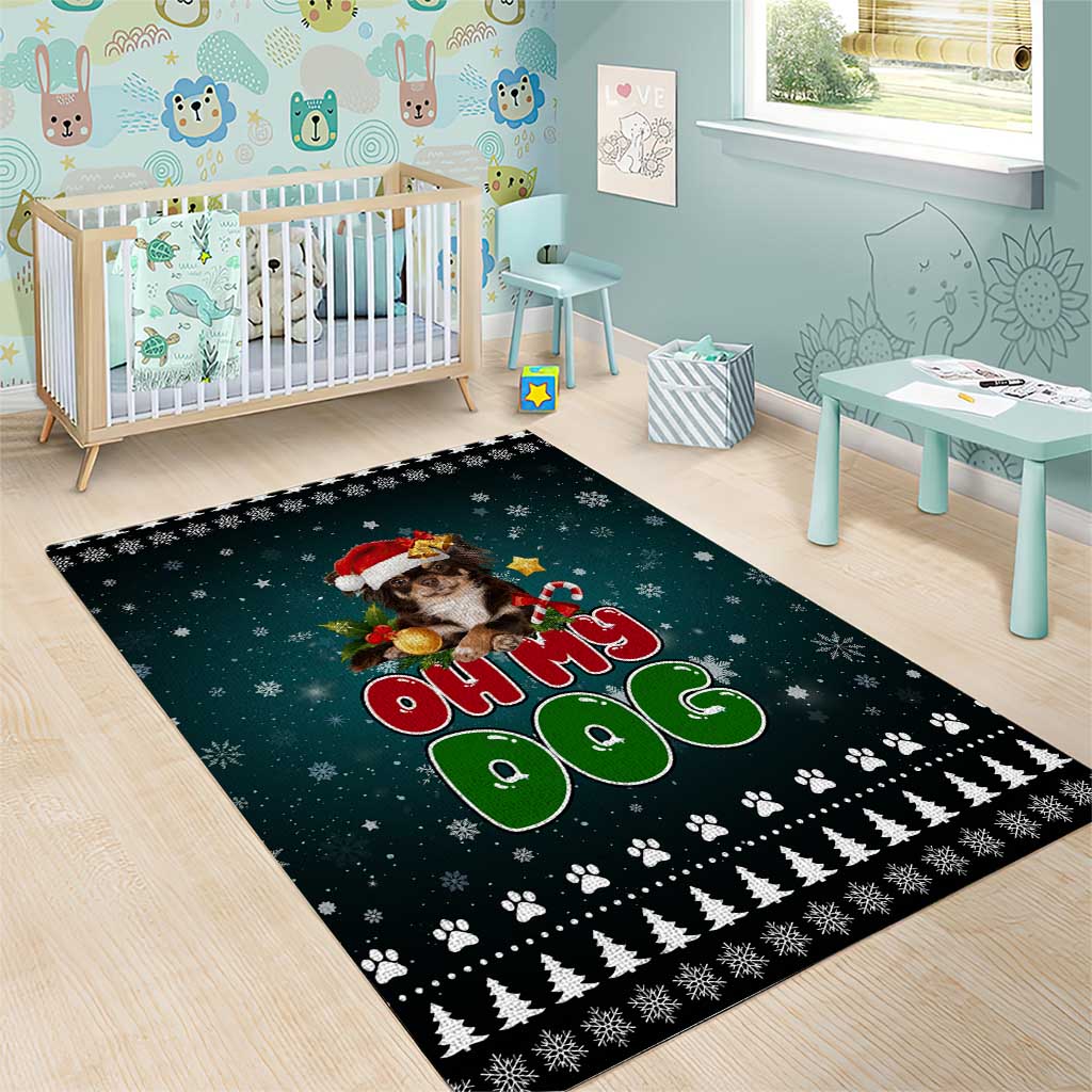 Chihuahua Oh My Dog Christmas Area Rug Xmas Holiday Patterns - Wonder Print Shop