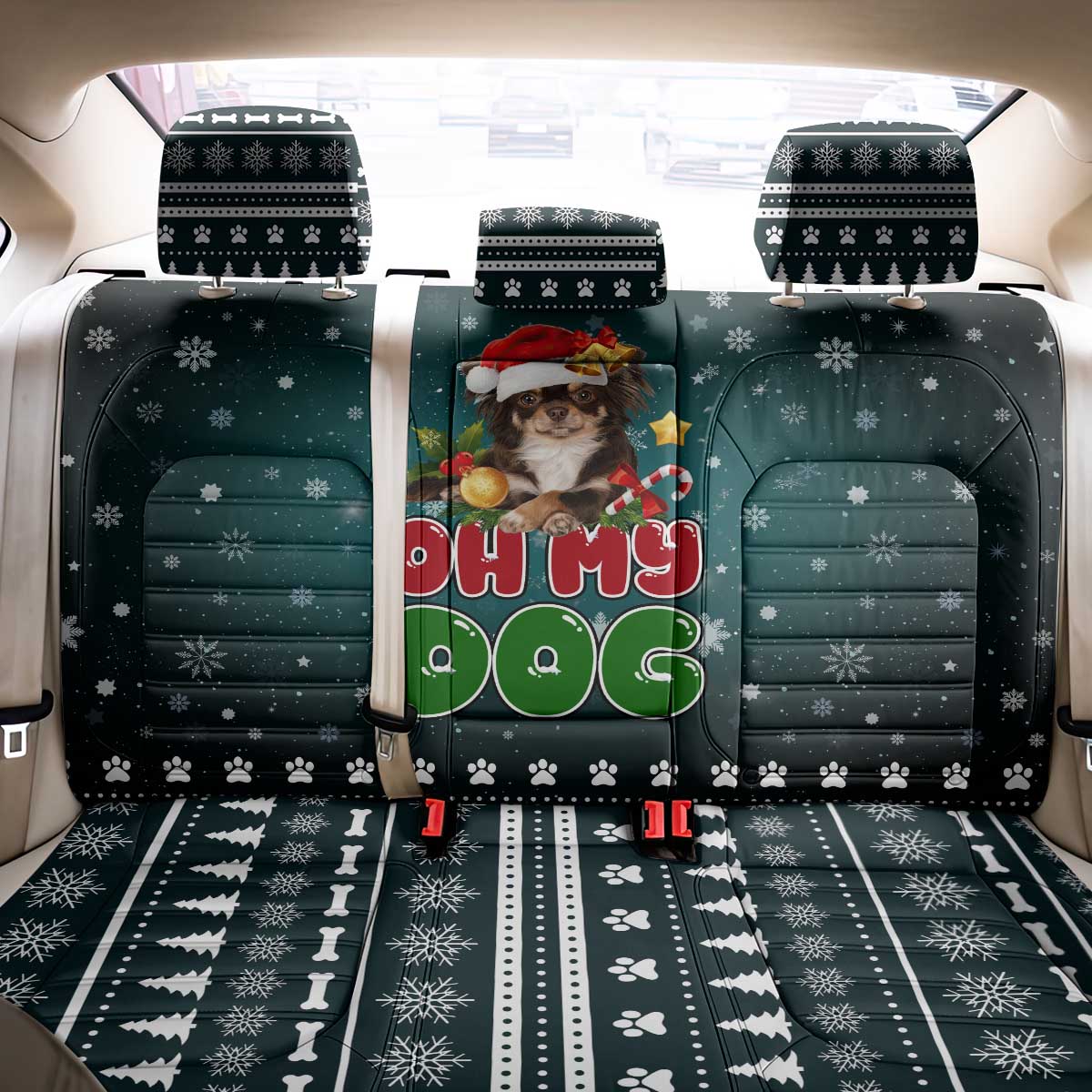 Chihuahua Oh My Dog Christmas Back Car Seat Cover Xmas Holiday Patterns - Wonder Print Shop