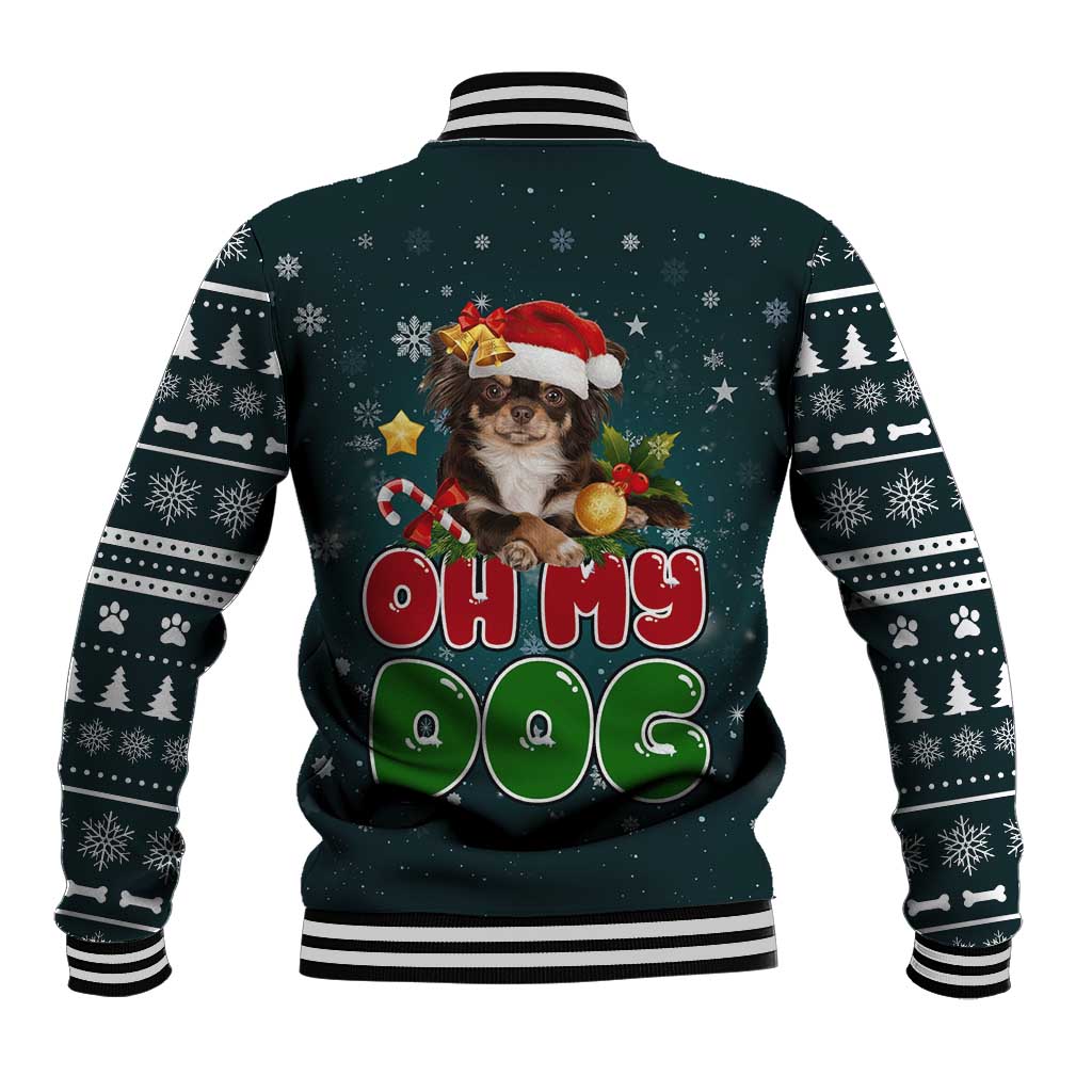 Chihuahua Oh My Dog Christmas Baseball Jacket Xmas Holiday Patterns - Wonder Print Shop
