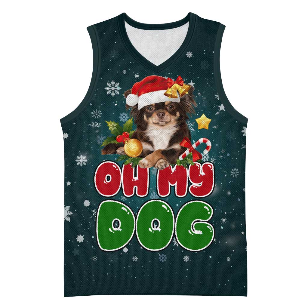 Chihuahua Oh My Dog Christmas Basketball Jersey Xmas Holiday Patterns - Wonder Print Shop
