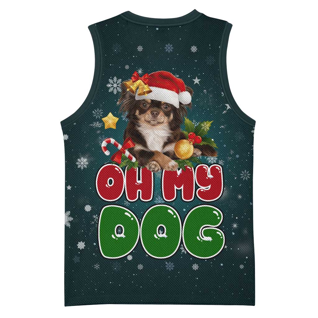 Chihuahua Oh My Dog Christmas Basketball Jersey Xmas Holiday Patterns - Wonder Print Shop