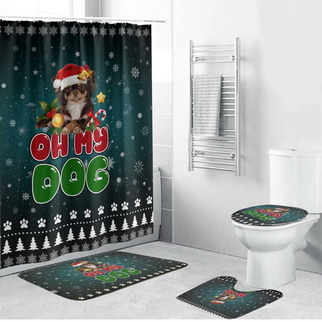 Chihuahua Oh My Dog Christmas Bathroom Set Xmas Holiday Patterns - Wonder Print Shop