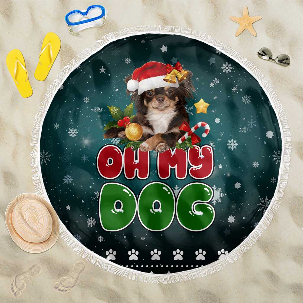 Chihuahua Oh My Dog Christmas Beach Blanket Xmas Holiday Patterns - Wonder Print Shop