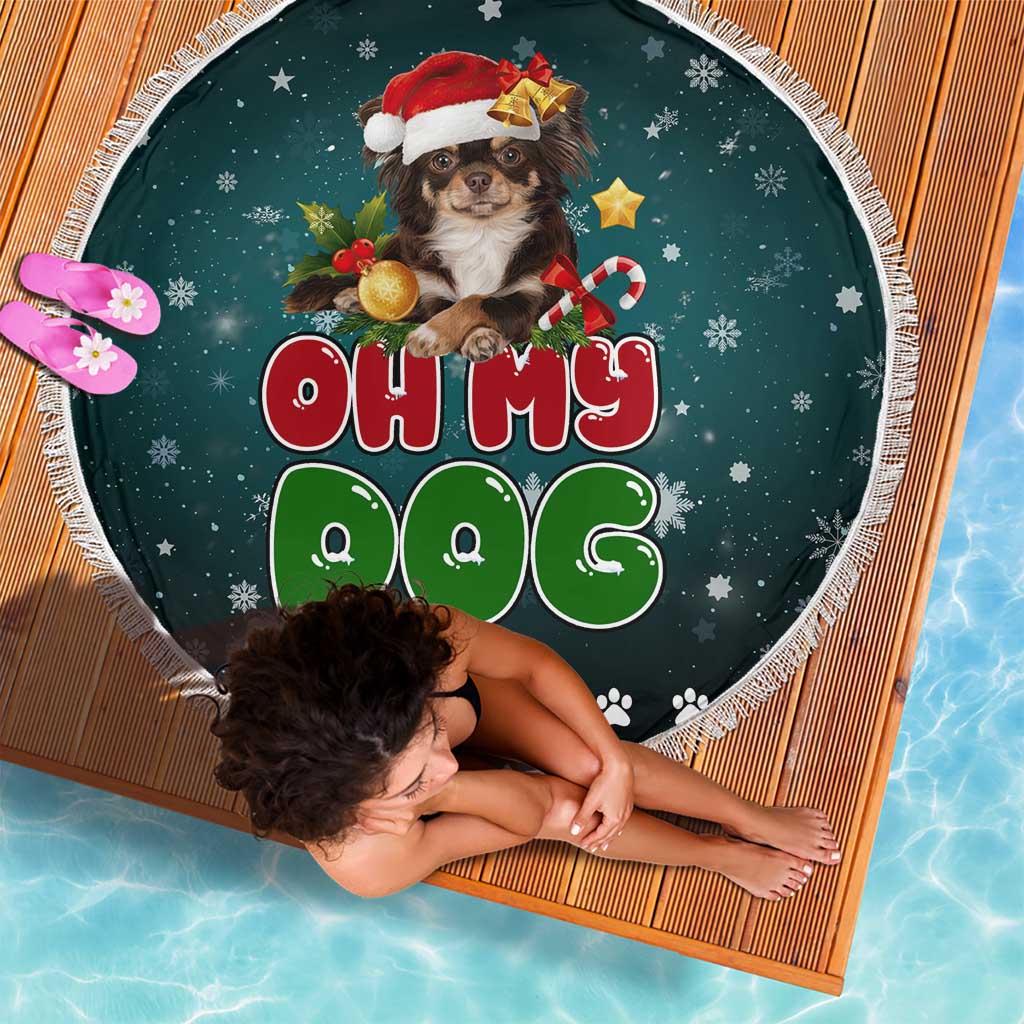 Chihuahua Oh My Dog Christmas Beach Blanket Xmas Holiday Patterns - Wonder Print Shop