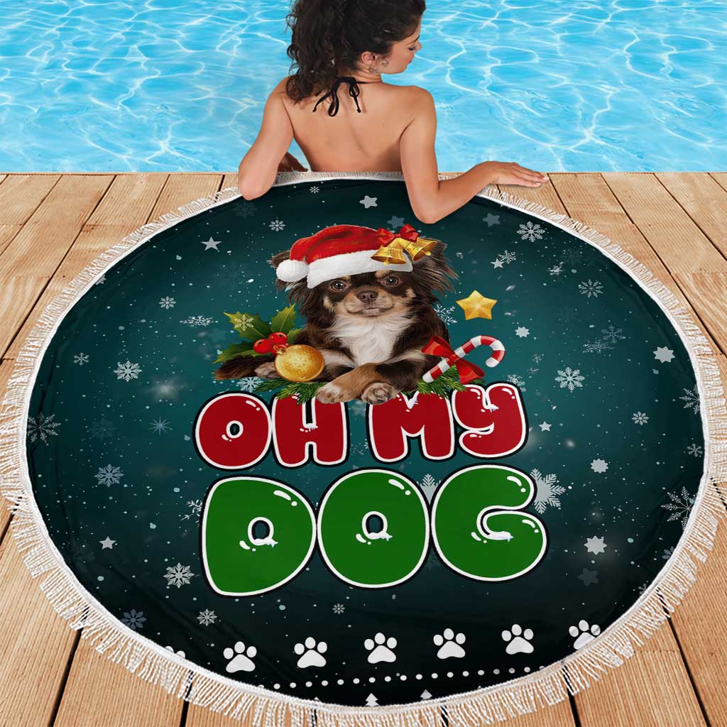 Chihuahua Oh My Dog Christmas Beach Blanket Xmas Holiday Patterns - Wonder Print Shop