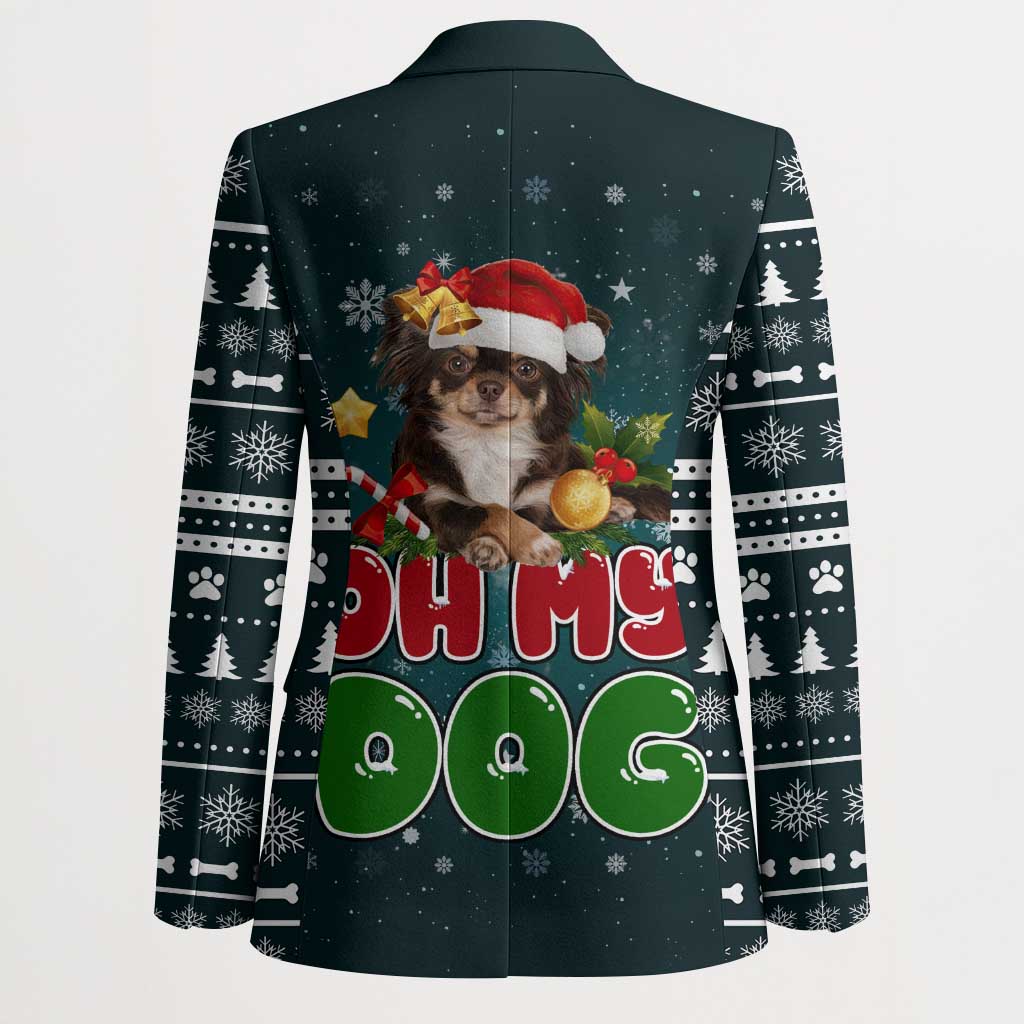 Chihuahua Oh My Dog Christmas Blazer Xmas Holiday Patterns - Wonder Print Shop