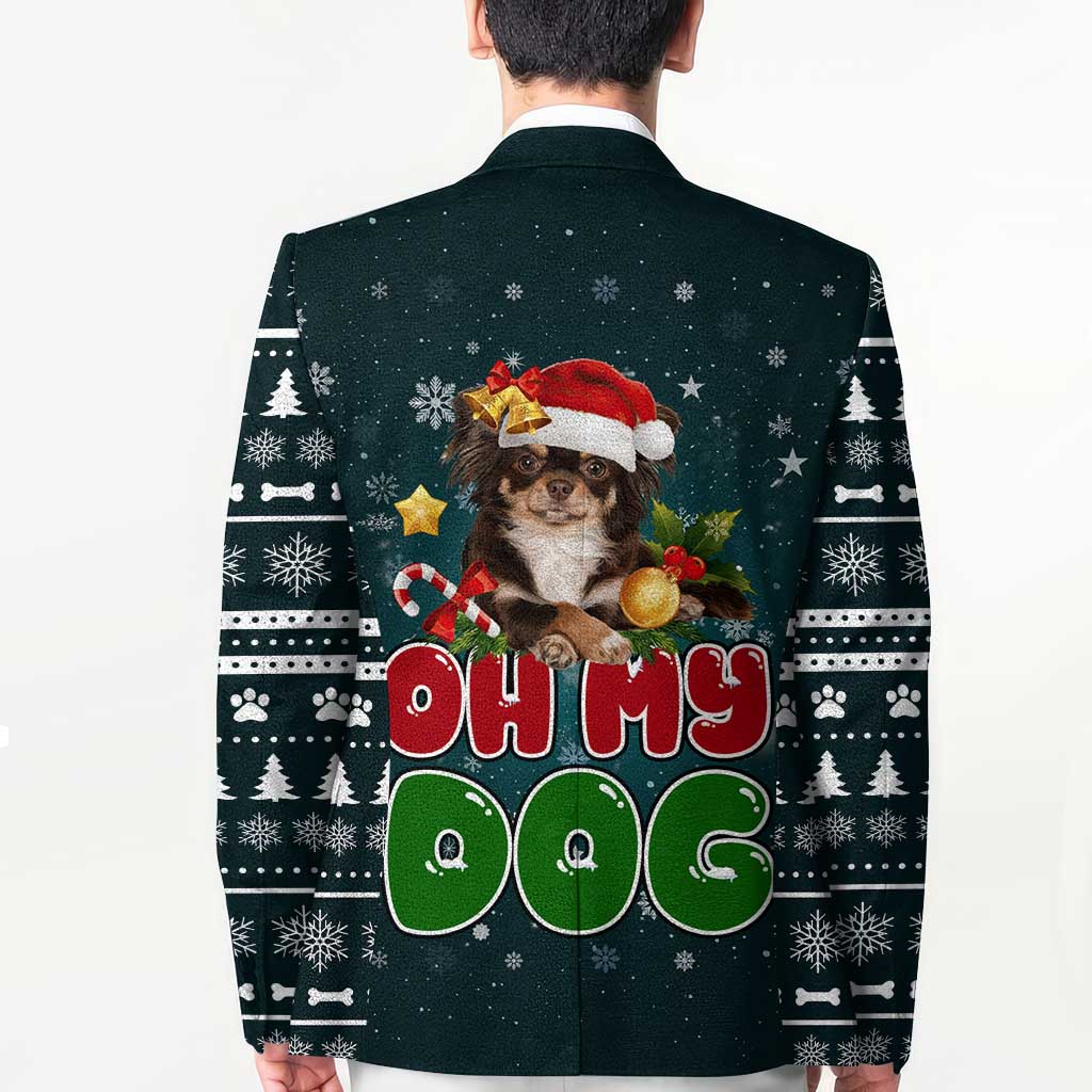 Chihuahua Oh My Dog Christmas Blazer Xmas Holiday Patterns - Wonder Print Shop