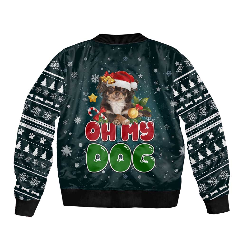 Chihuahua Oh My Dog Christmas Bomber Jacket Xmas Holiday Patterns - Wonder Print Shop