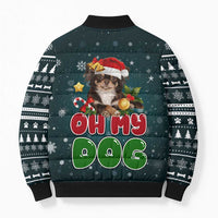 Chihuahua Oh My Dog Christmas Bomber Puffer Jacket Xmas Holiday Patterns - Wonder Print Shop