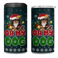 Chihuahua Oh My Dog Christmas 4 in 1 Can Cooler Tumbler Xmas Holiday Patterns - Wonder Print Shop