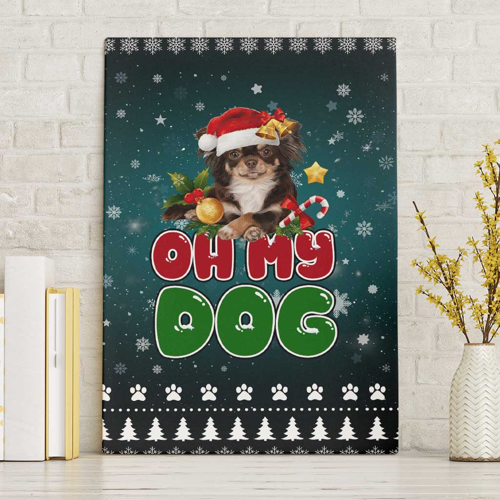Chihuahua Oh My Dog Christmas Canvas Wall Art Xmas Holiday Patterns - Wonder Print Shop