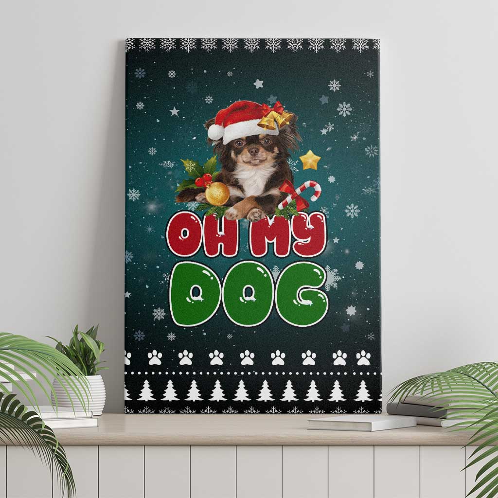 Chihuahua Oh My Dog Christmas Canvas Wall Art Xmas Holiday Patterns - Wonder Print Shop