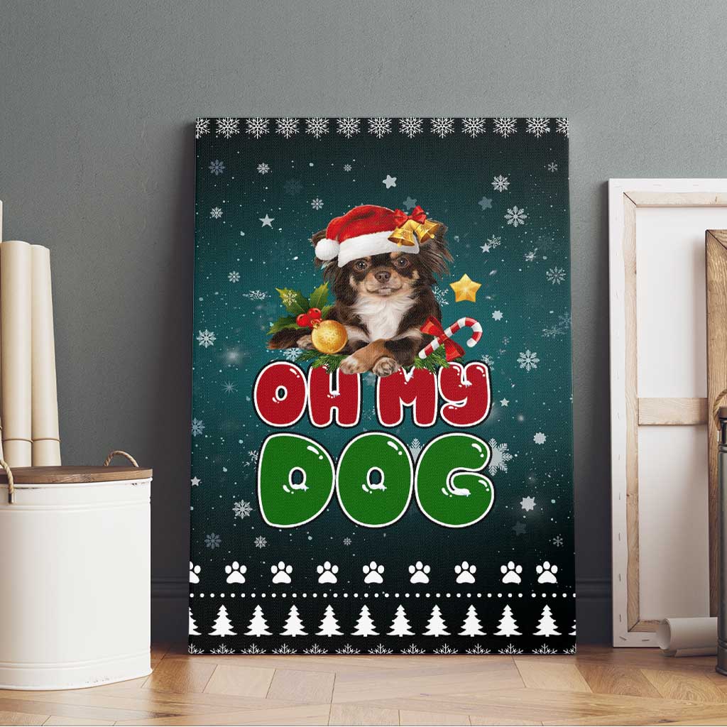 Chihuahua Oh My Dog Christmas Canvas Wall Art Xmas Holiday Patterns - Wonder Print Shop