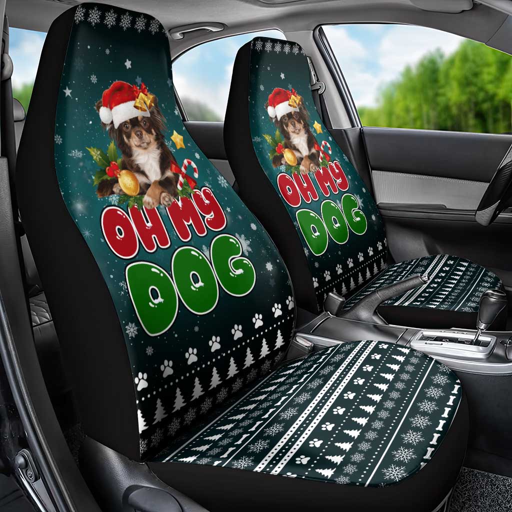 Chihuahua Oh My Dog Christmas Car Seat Cover Xmas Holiday Patterns - Wonder Print Shop