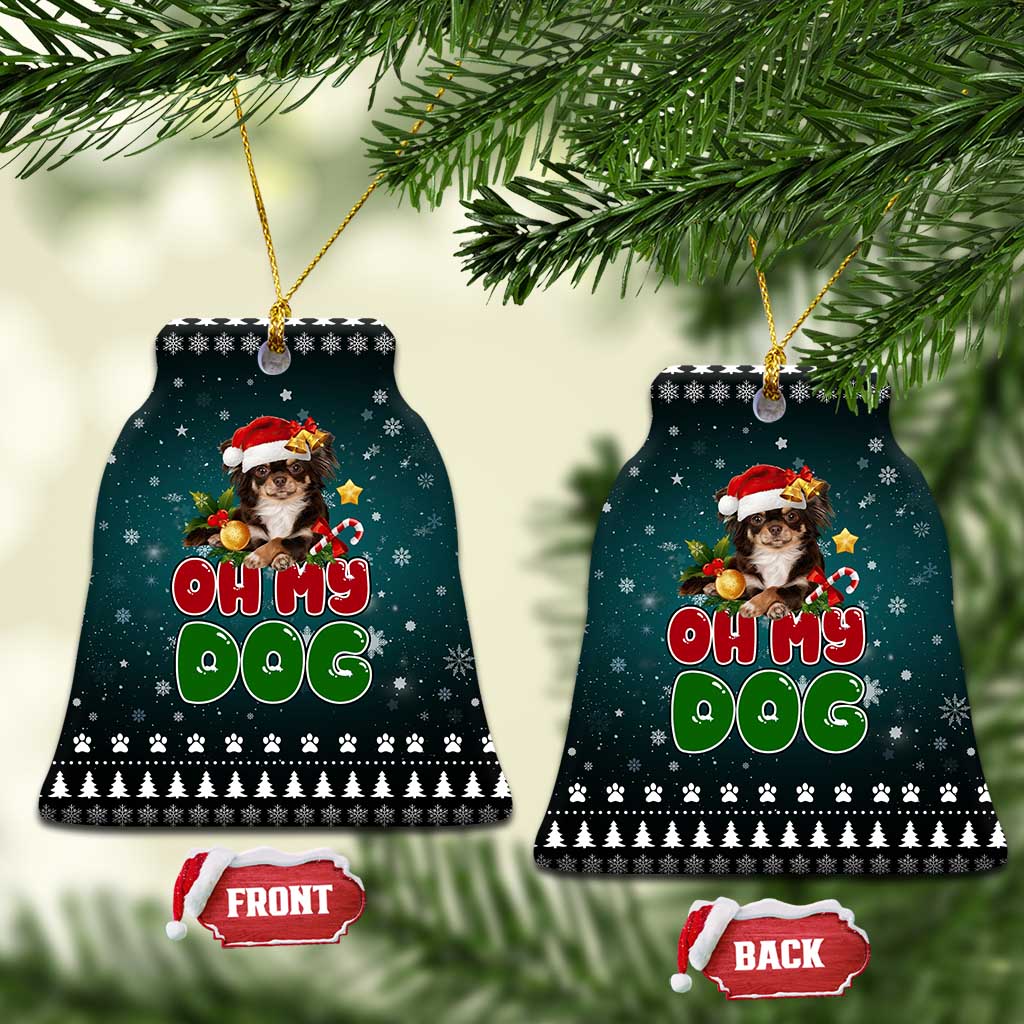 Chihuahua Oh My Dog Christmas Ceramic Ornament Xmas Holiday Patterns - Wonder Print Shop