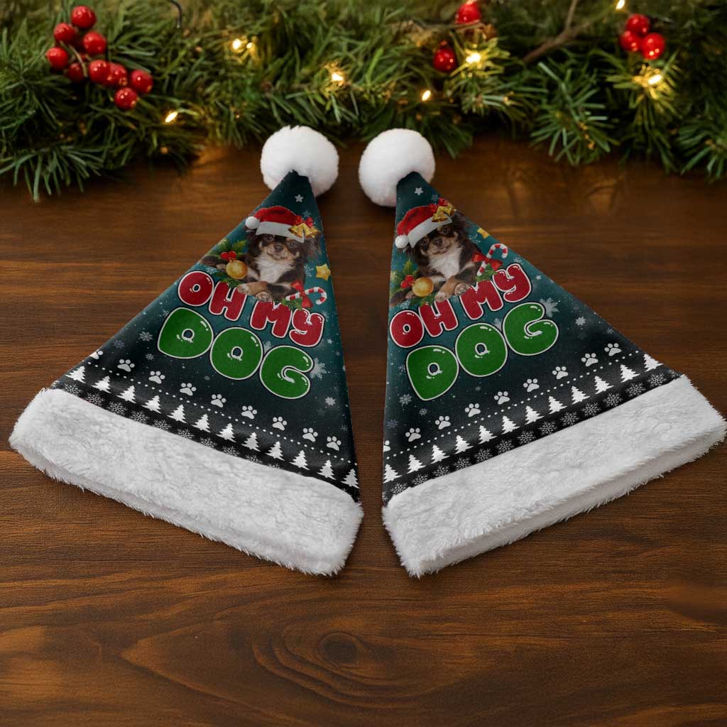 Chihuahua Oh My Dog Christmas Santa Hat Xmas Holiday Patterns - Wonder Print Shop
