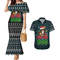 Chihuahua Oh My Dog Christmas Couples Matching Mermaid Dress and Hawaiian Shirt Xmas Holiday Patterns - Wonder Print Shop
