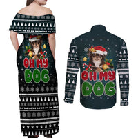 Chihuahua Oh My Dog Christmas Couples Matching Off Shoulder Maxi Dress and Long Sleeve Button Shirt Xmas Holiday Patterns - Wonder Print Shop
