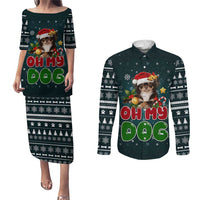 Chihuahua Oh My Dog Christmas Couples Matching Puletasi and Long Sleeve Button Shirt Xmas Holiday Patterns - Wonder Print Shop