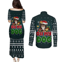 Chihuahua Oh My Dog Christmas Couples Matching Puletasi and Long Sleeve Button Shirt Xmas Holiday Patterns - Wonder Print Shop