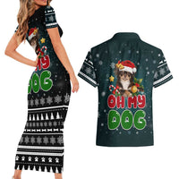 Chihuahua Oh My Dog Christmas Couples Matching Short Sleeve Bodycon Dress and Hawaiian Shirt Xmas Holiday Patterns - undefined