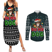 Chihuahua Oh My Dog Christmas Couples Matching Summer Maxi Dress and Long Sleeve Button Shirt Xmas Holiday Patterns - Wonder Print Shop