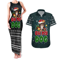 Chihuahua Oh My Dog Christmas Couples Matching Tank Maxi Dress and Hawaiian Shirt Xmas Holiday Patterns - Wonder Print Shop