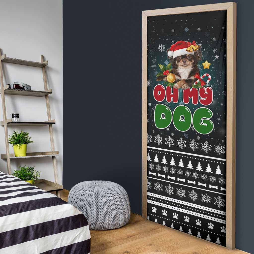 Chihuahua Oh My Dog Christmas Door Cover Xmas Holiday Patterns - Wonder Print Shop