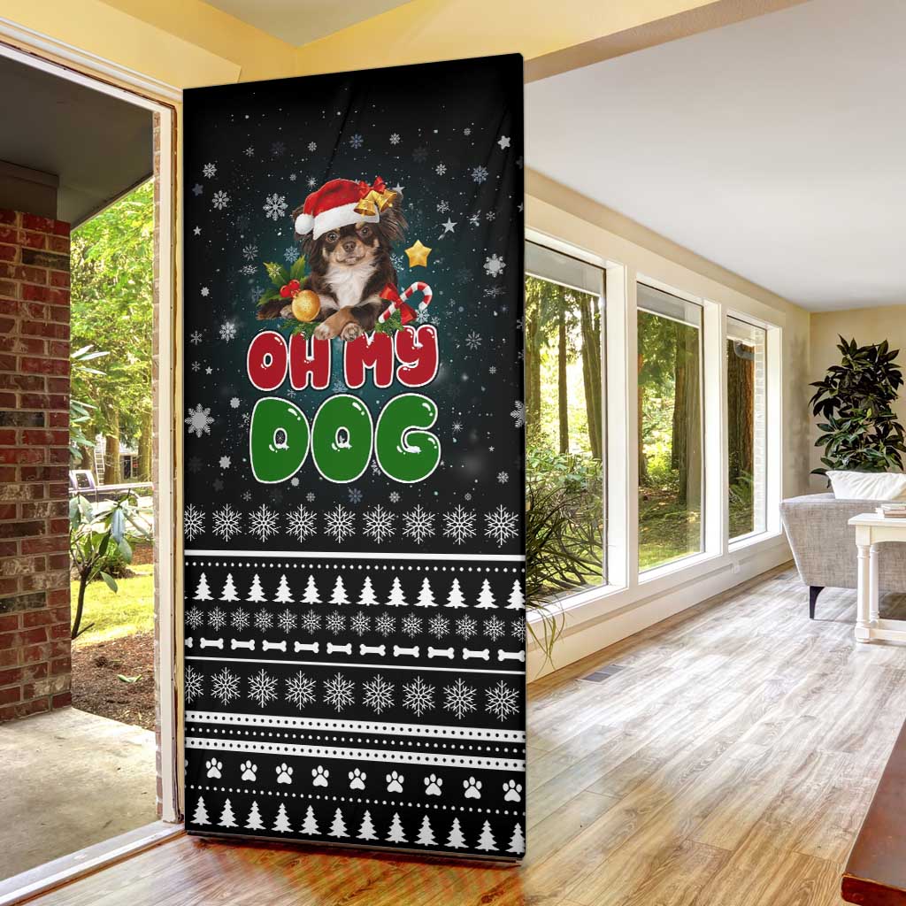 Chihuahua Oh My Dog Christmas Door Cover Xmas Holiday Patterns - Wonder Print Shop