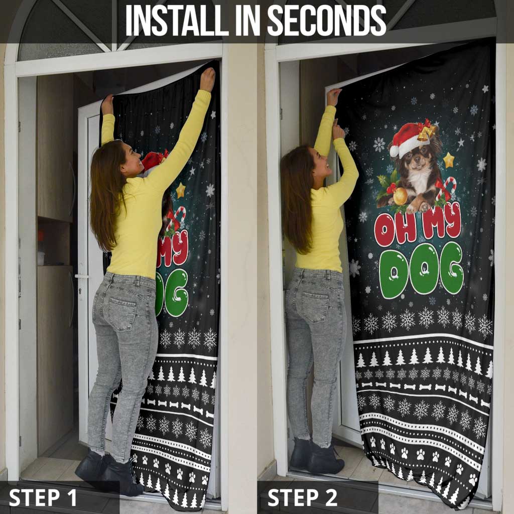 Chihuahua Oh My Dog Christmas Door Cover Xmas Holiday Patterns - Wonder Print Shop