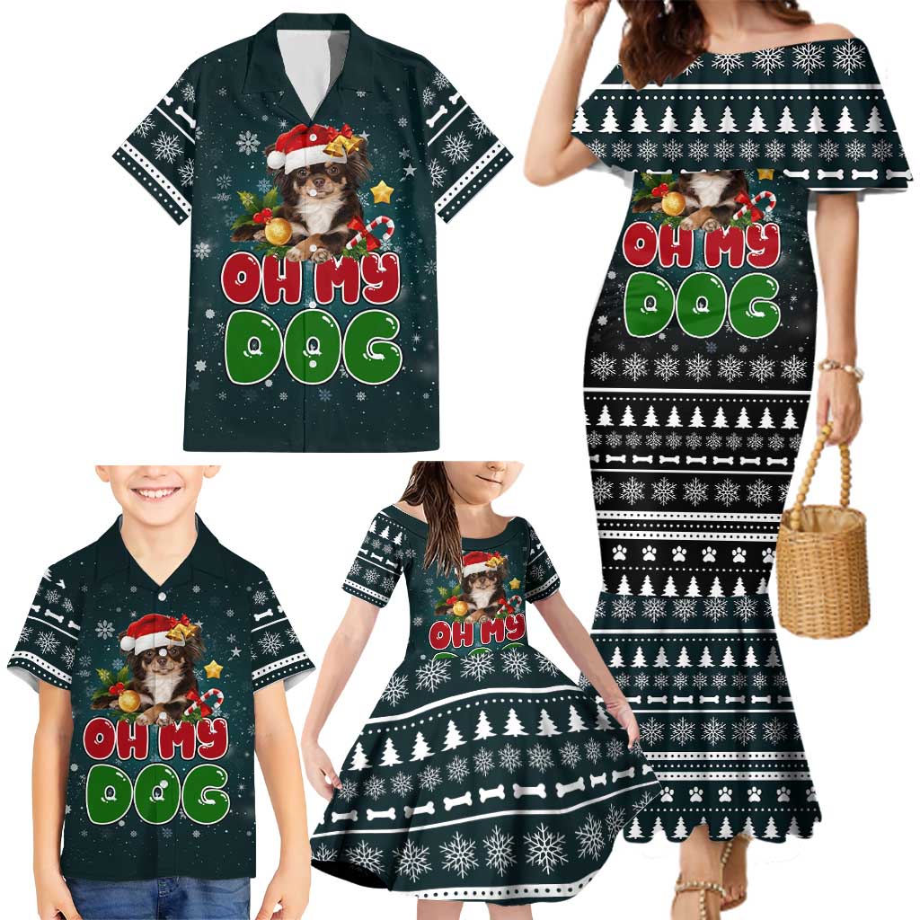 Chihuahua Oh My Dog Christmas Family Matching Mermaid Dress and Hawaiian Shirt Xmas Holiday Patterns - Wonder Print Shop
