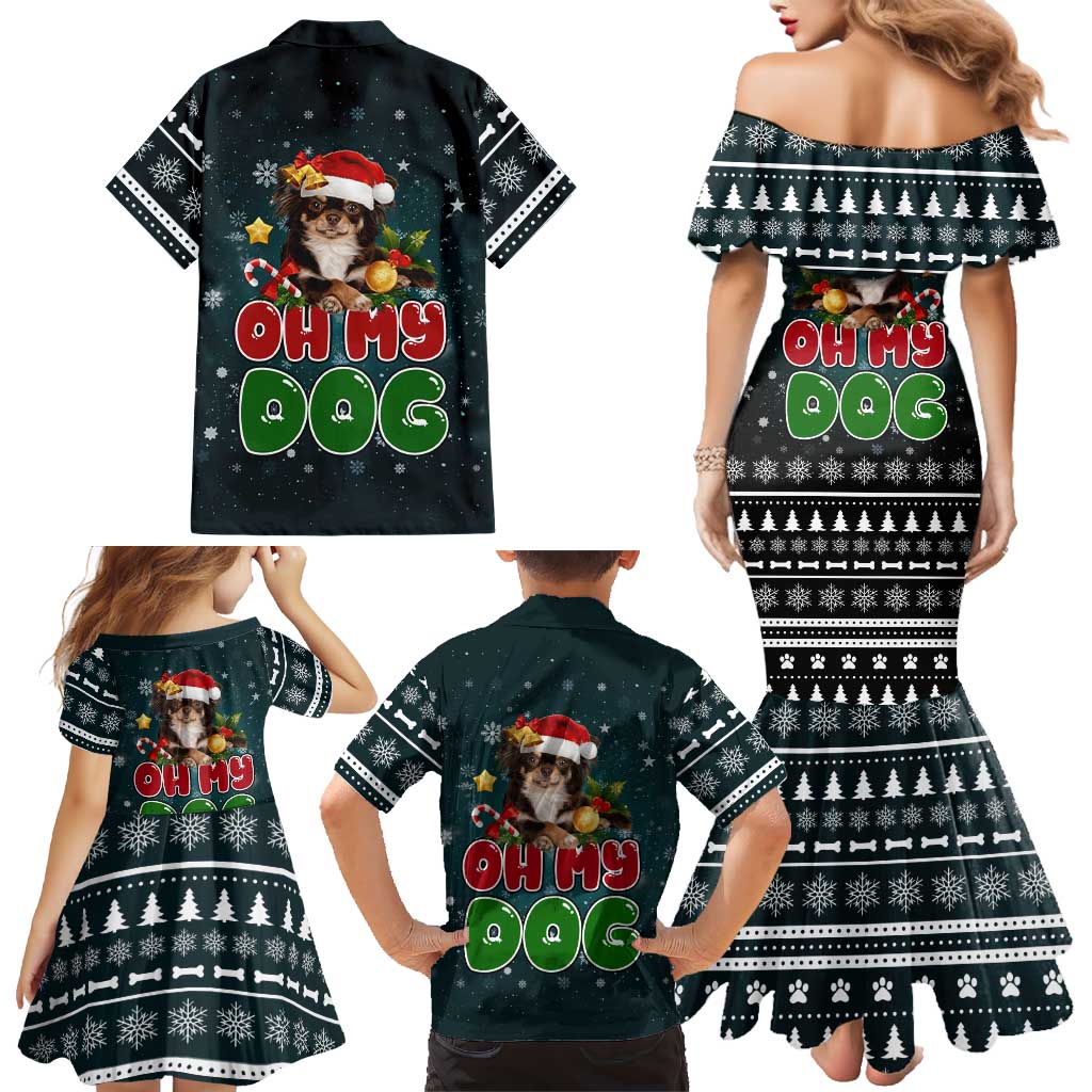 Chihuahua Oh My Dog Christmas Family Matching Mermaid Dress and Hawaiian Shirt Xmas Holiday Patterns - Wonder Print Shop