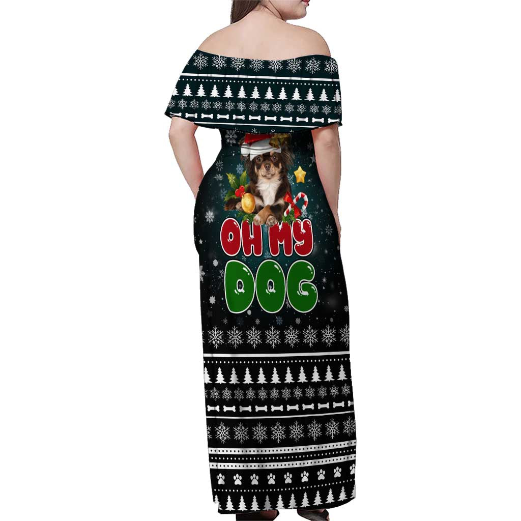 Chihuahua Oh My Dog Christmas Family Matching Off Shoulder Maxi Dress and Hawaiian Shirt Xmas Holiday Patterns - Wonder Print Shop