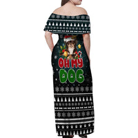 Chihuahua Oh My Dog Christmas Family Matching Off Shoulder Maxi Dress and Hawaiian Shirt Xmas Holiday Patterns - Wonder Print Shop
