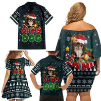 Chihuahua Oh My Dog Christmas Family Matching Off Shoulder Short Dress and Hawaiian Shirt Xmas Holiday Patterns - Wonder Print Shop