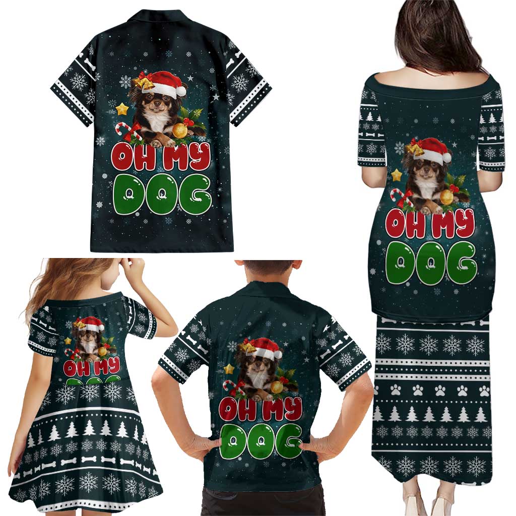 Chihuahua Oh My Dog Christmas Family Matching Puletasi and Hawaiian Shirt Xmas Holiday Patterns - Wonder Print Shop