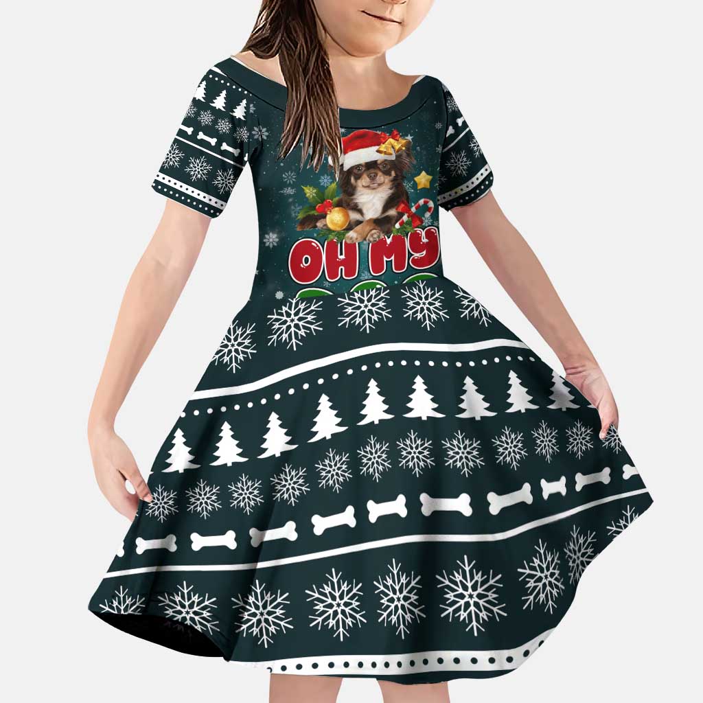 Chihuahua Oh My Dog Christmas Family Matching Summer Maxi Dress and Hawaiian Shirt Xmas Holiday Patterns - Wonder Print Shop