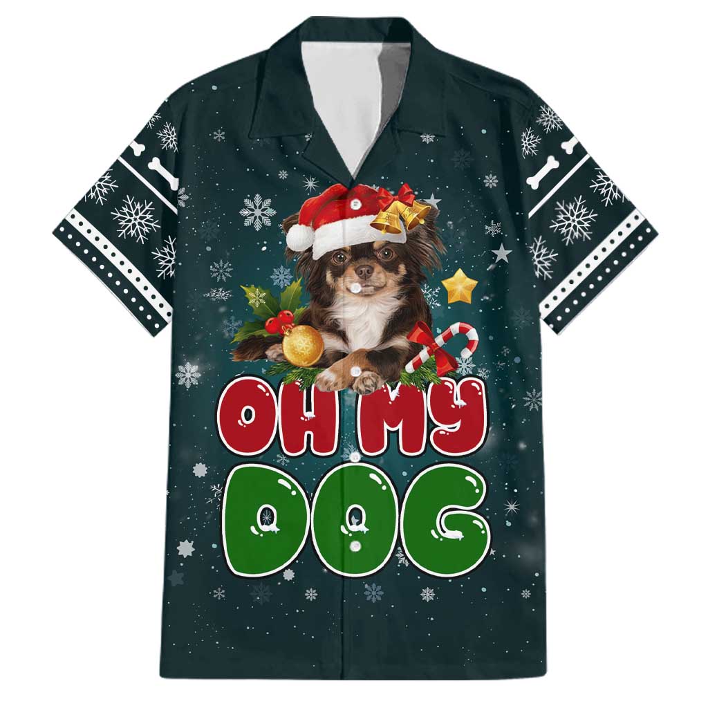 Chihuahua Oh My Dog Christmas Family Matching Summer Maxi Dress and Hawaiian Shirt Xmas Holiday Patterns - Wonder Print Shop