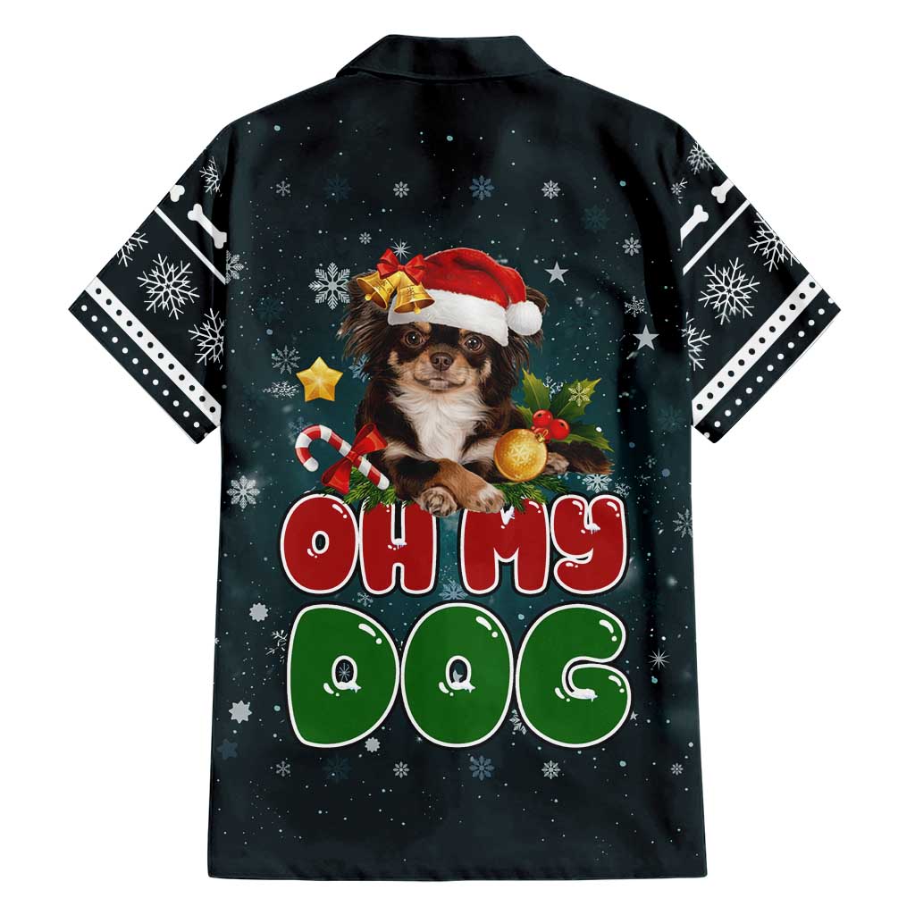 Chihuahua Oh My Dog Christmas Family Matching Summer Maxi Dress and Hawaiian Shirt Xmas Holiday Patterns - Wonder Print Shop