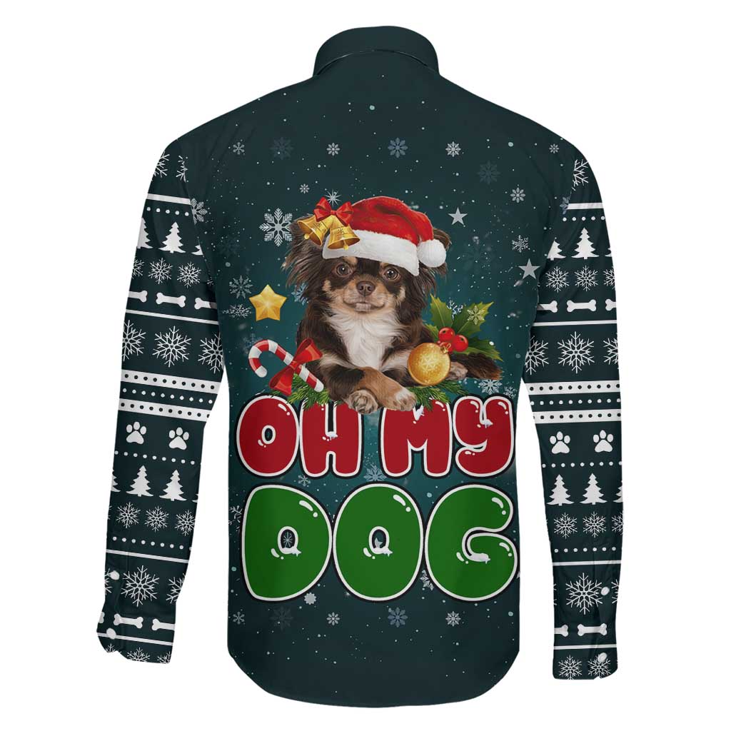 Chihuahua Oh My Dog Christmas Family Matching Summer Maxi Dress and Hawaiian Shirt Xmas Holiday Patterns - Wonder Print Shop