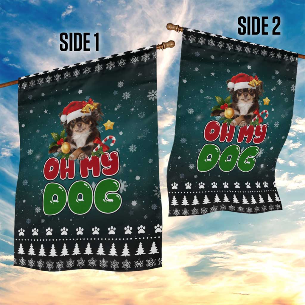 Chihuahua Oh My Dog Christmas Garden Flag Xmas Holiday Patterns - Wonder Print Shop