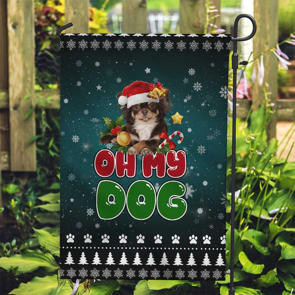 Chihuahua Oh My Dog Christmas Garden Flag Xmas Holiday Patterns - Wonder Print Shop
