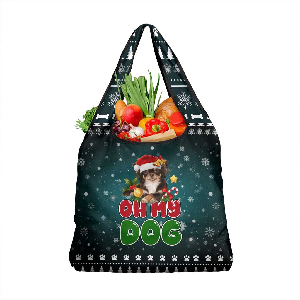 Chihuahua Oh My Dog Christmas Grocery Bag Xmas Holiday Patterns - Wonder Print Shop
