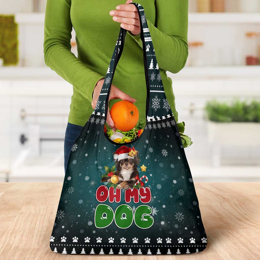Chihuahua Oh My Dog Christmas Grocery Bag Xmas Holiday Patterns - Wonder Print Shop