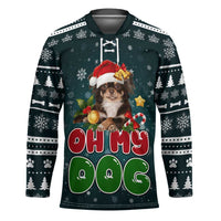 Chihuahua Oh My Dog Christmas Hockey Jersey Xmas Holiday Patterns - Wonder Print Shop